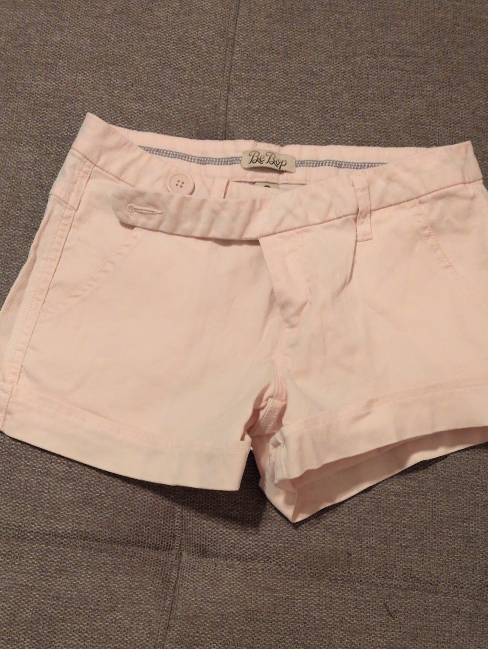 BeBop Women's Pale Pink High Waist Chino Shorts